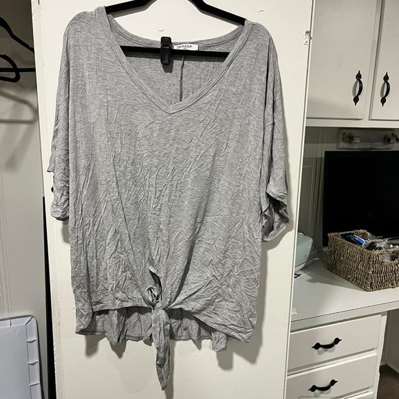 ZENANA FRONT TIE TOP - Picture 1 of 1